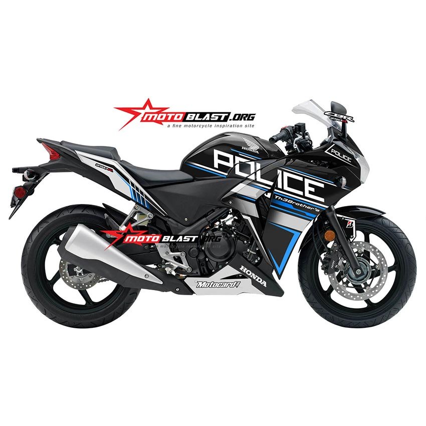 Decal Stiker CBR250R Thailand Black Police