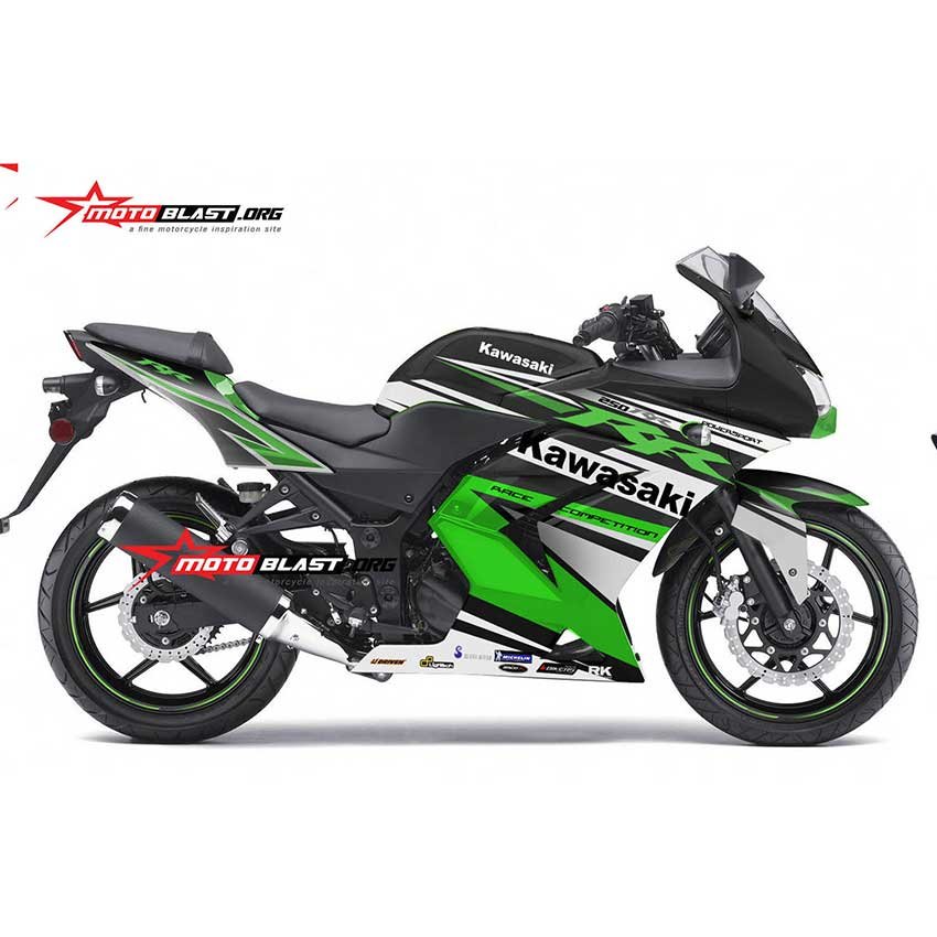 Decal Stiker Kawasaki Ninja 250R Karbu Black Green Graphic