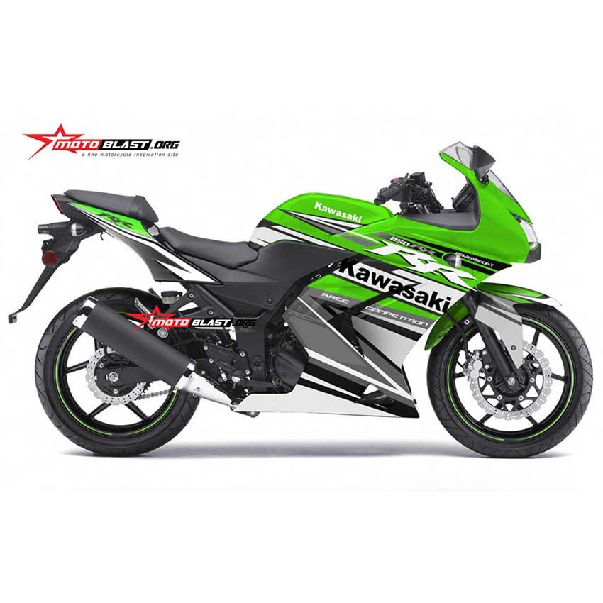 Decal Stiker Kawasaki Ninja 250R Green Sporty