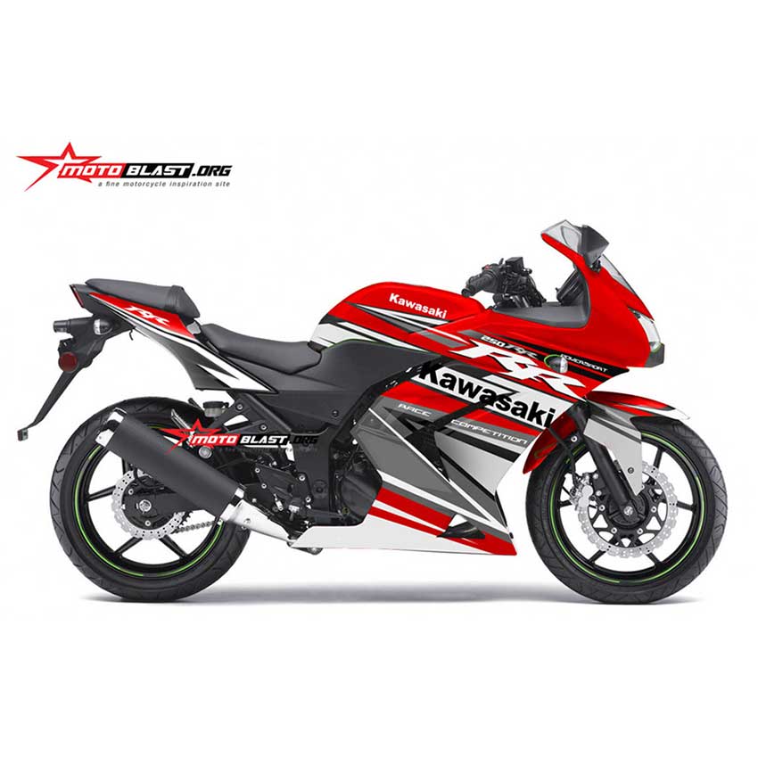 Decal Stiker  Kawasaki Ninja  250R Karbu  Red Sporty 