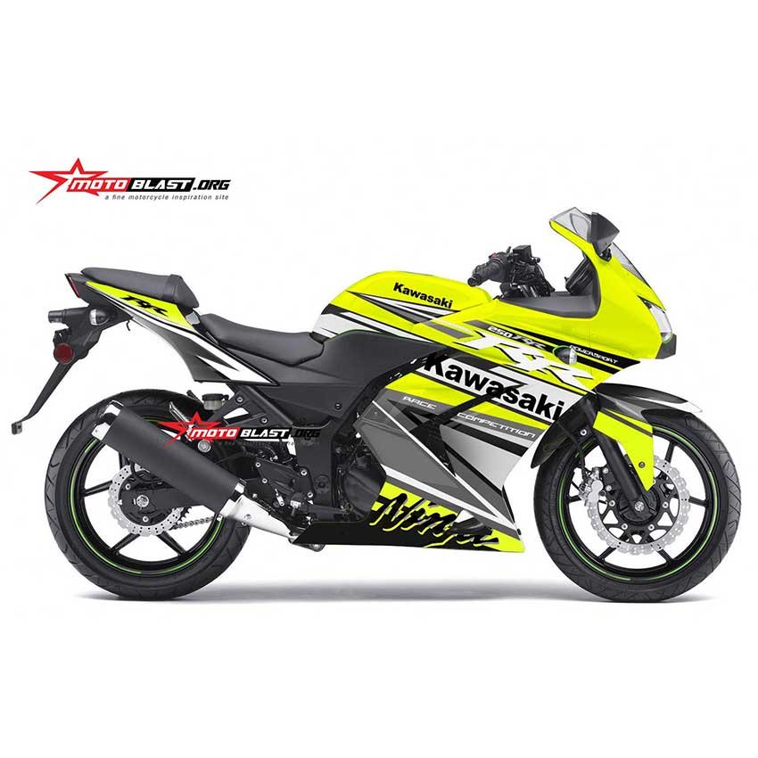 Decal Stiker Kawasaki Ninja 250R Karbu Yellow Sporty