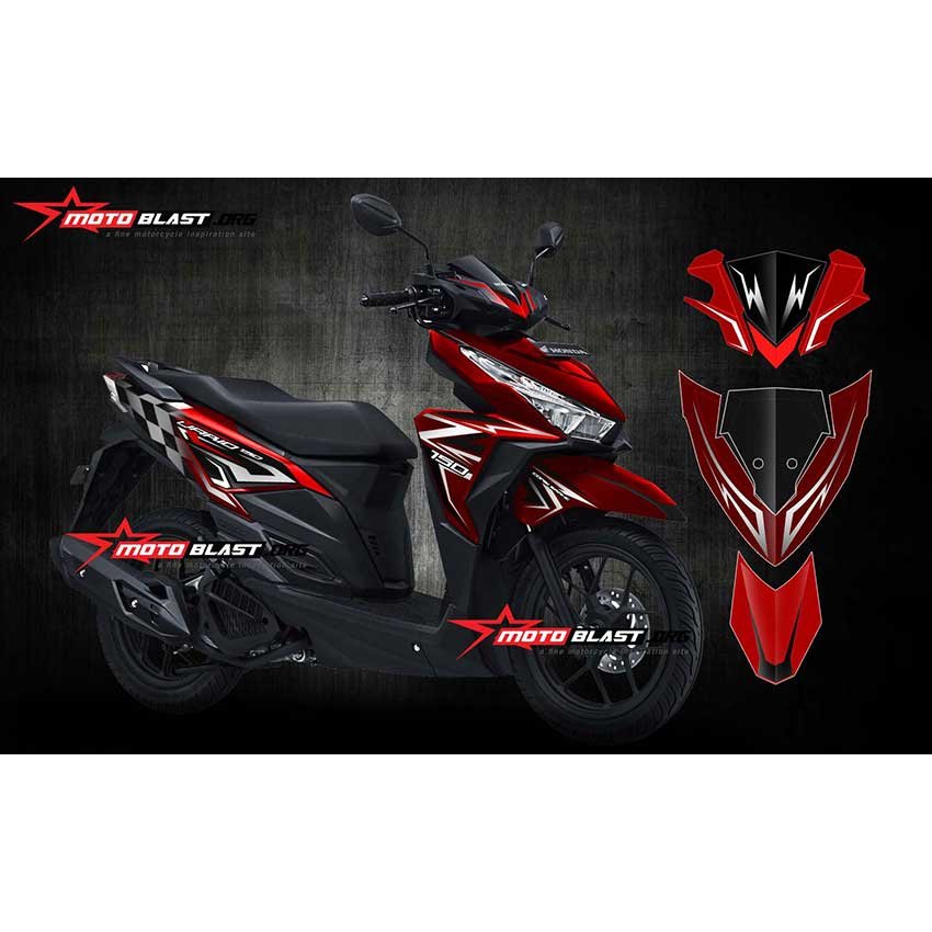 Decal Stiker Honda Vario 150 Red New Thunder - Gambar 2