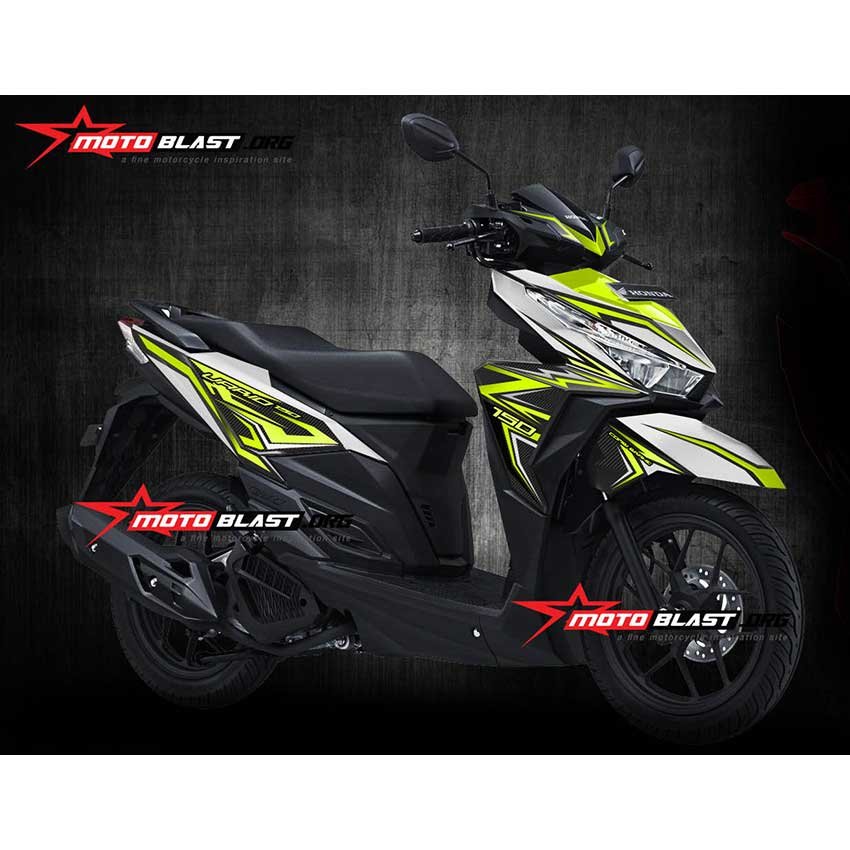 Decal Stiker Honda Vario 150 White Green Lemon