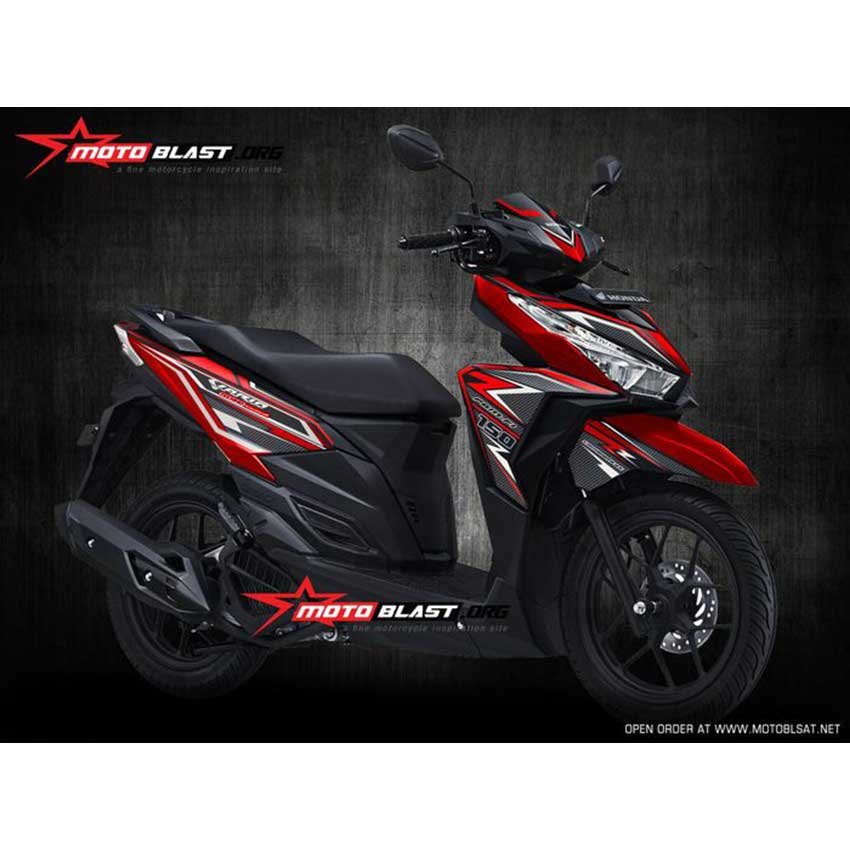 Decal Stiker Honda Vario 150 Red Carbon