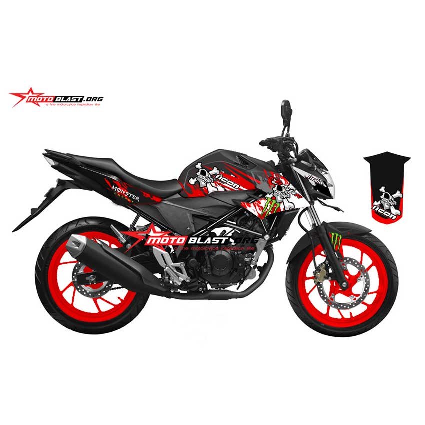 Decal Stiker Honda New CB150 Black Red Skull
