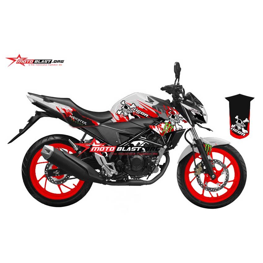 Decal Stiker Honda New CB150 White Red Skull
