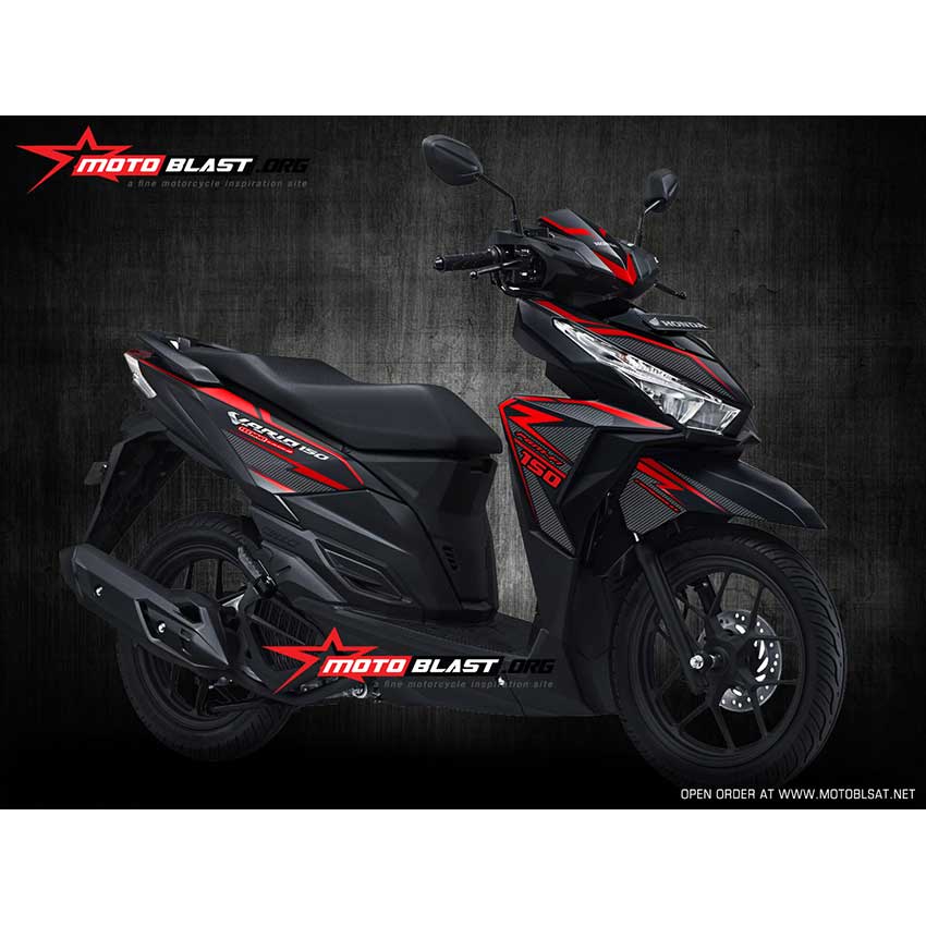 Decal Stiker Honda Vario  150 Black Matte Super Carbon 