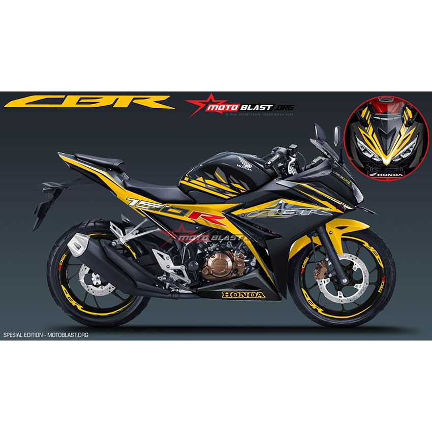 Decal Stiker  Honda All New CBR150R  Black Gold Motoblast iD