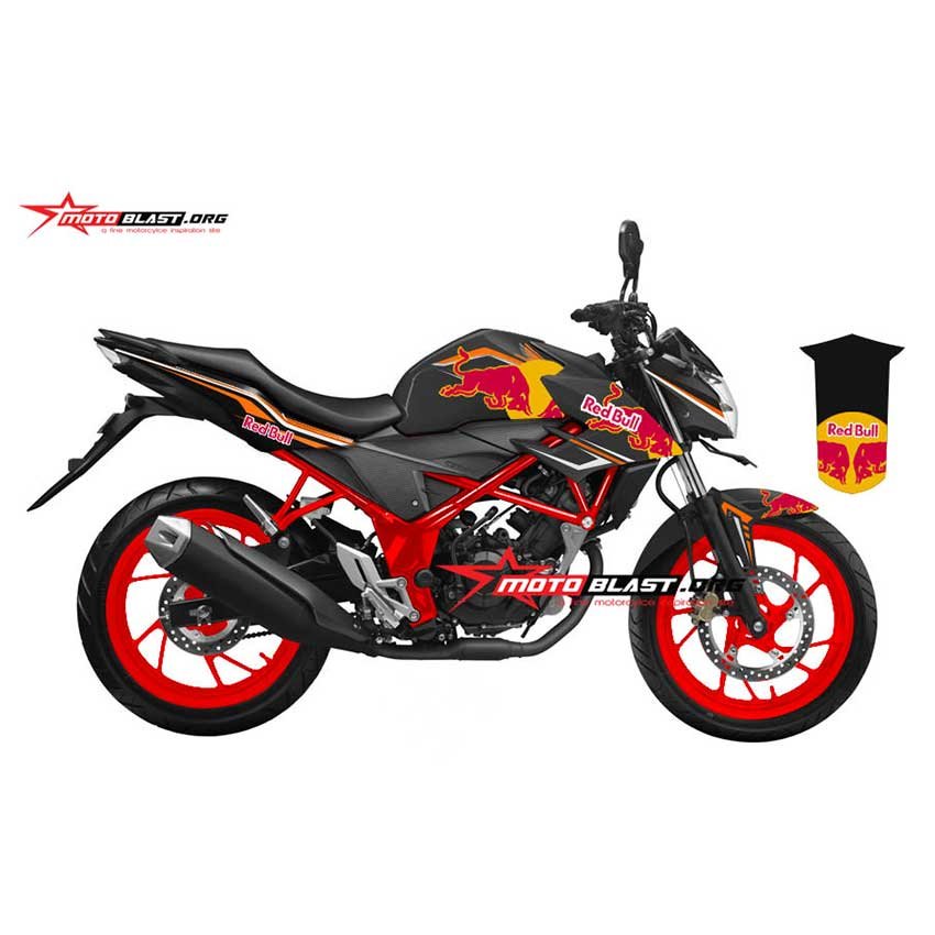 Decal Stiker Honda New CB150 Black RedBull - Gambar 5