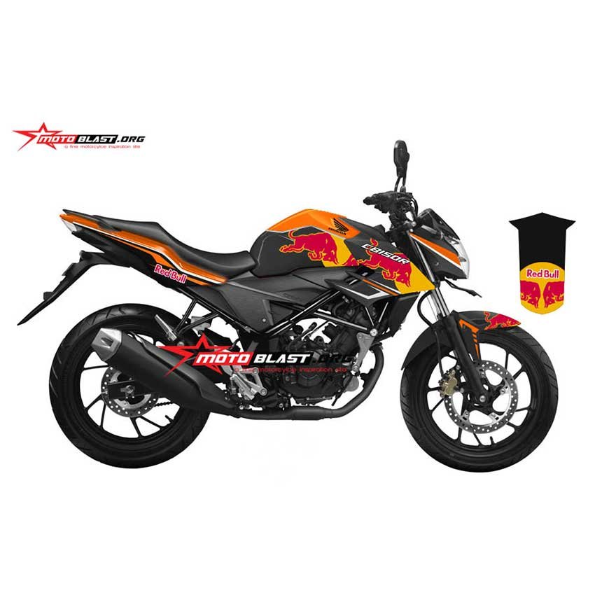 Decal Stiker Honda New CB150 Black RedBull - Gambar 2