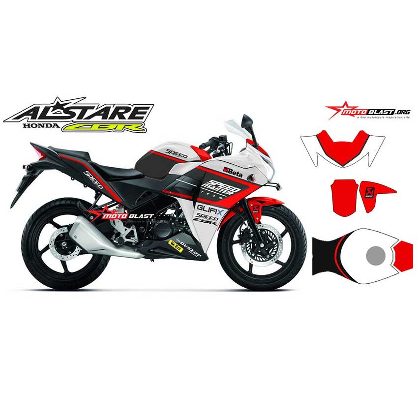 Decal Stiker Honda CBR150R Thailand White Red Speedmaster - Gambar 2