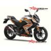 Decal Stiker Kawasaki Z250 White Orange Slash