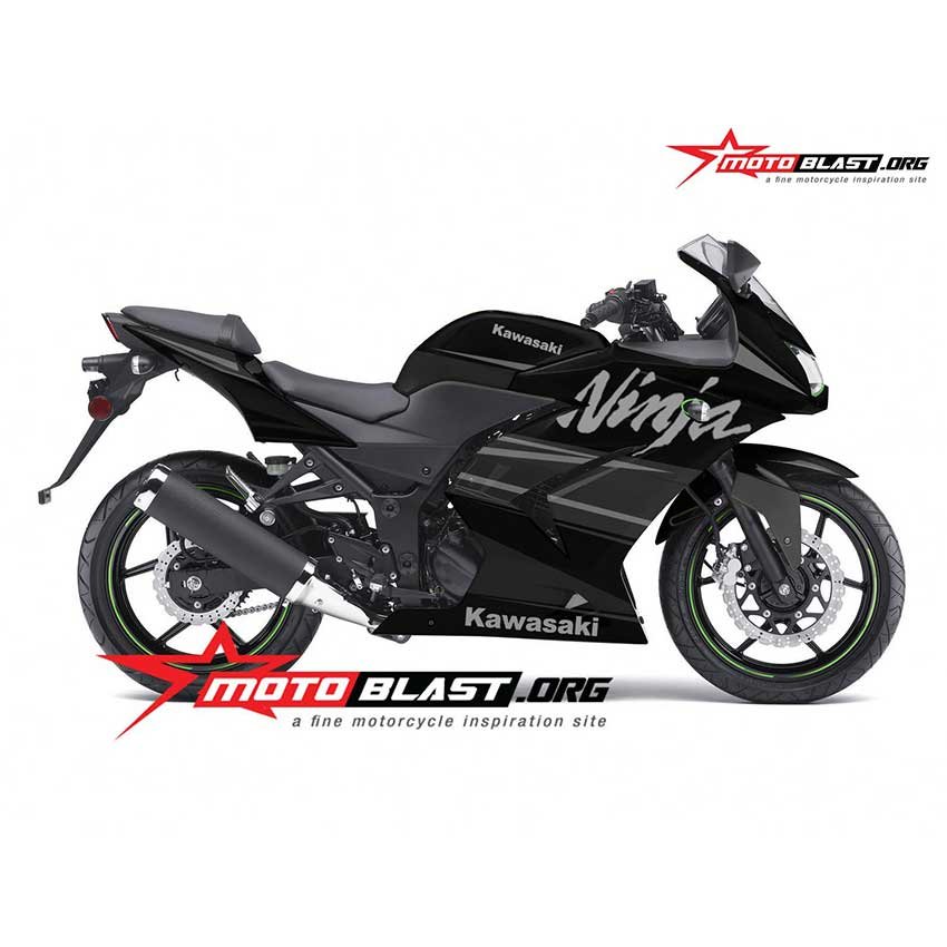 Decal Stiker Kawasaki Ninja 250R Karbu Black Simple