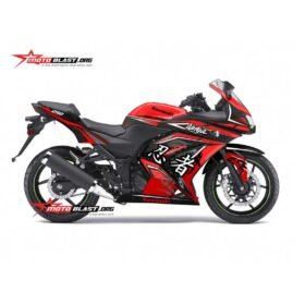 Decal Stiker Kawasaki Ninja 250R Karbu Red Kanji Dragon