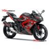 Decal Stiker Kawasaki Ninja 250 RR Mono Black Red Kanji Dragon