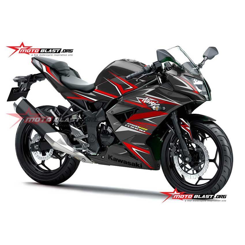 Decal Stiker Kawasaki Ninja 250RR Mono Black Thunder