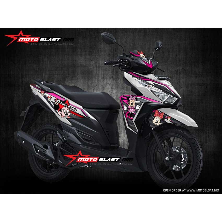 Decal Stiker Honda Vario 150 White MINNIE - Gambar 2