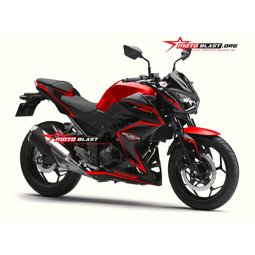 Decal Stiker  Kawasaki Z250  Black Elegant Motoblast iD