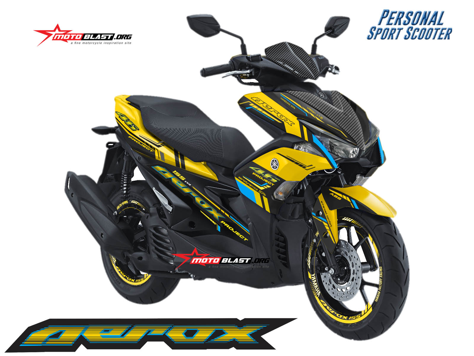 Decal Stiker Yamaha AEROX 155 VVA YELLOW VR46 PROJECT –