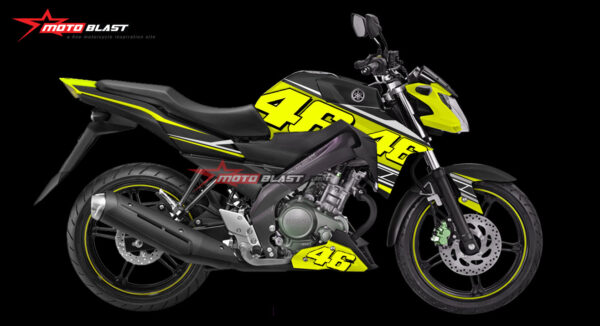 Decal Stiker Yamaha Vixion Advance Black Vr46 Project Stabilo