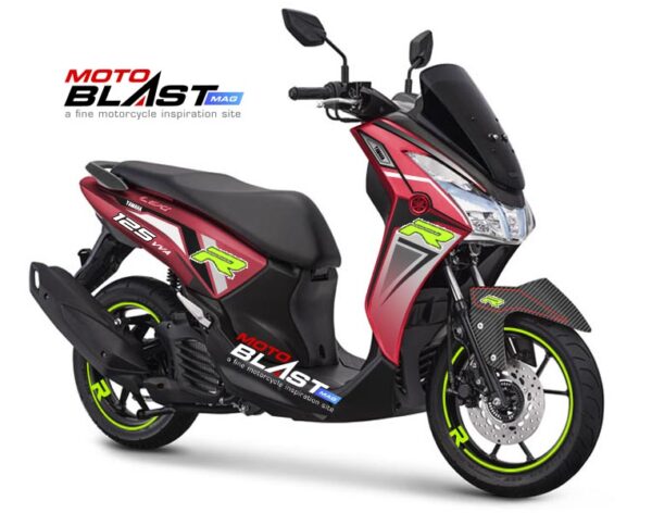 Decal Stiker Yamaha Lexi 125 Red R Series Stabilo Motoblast Id