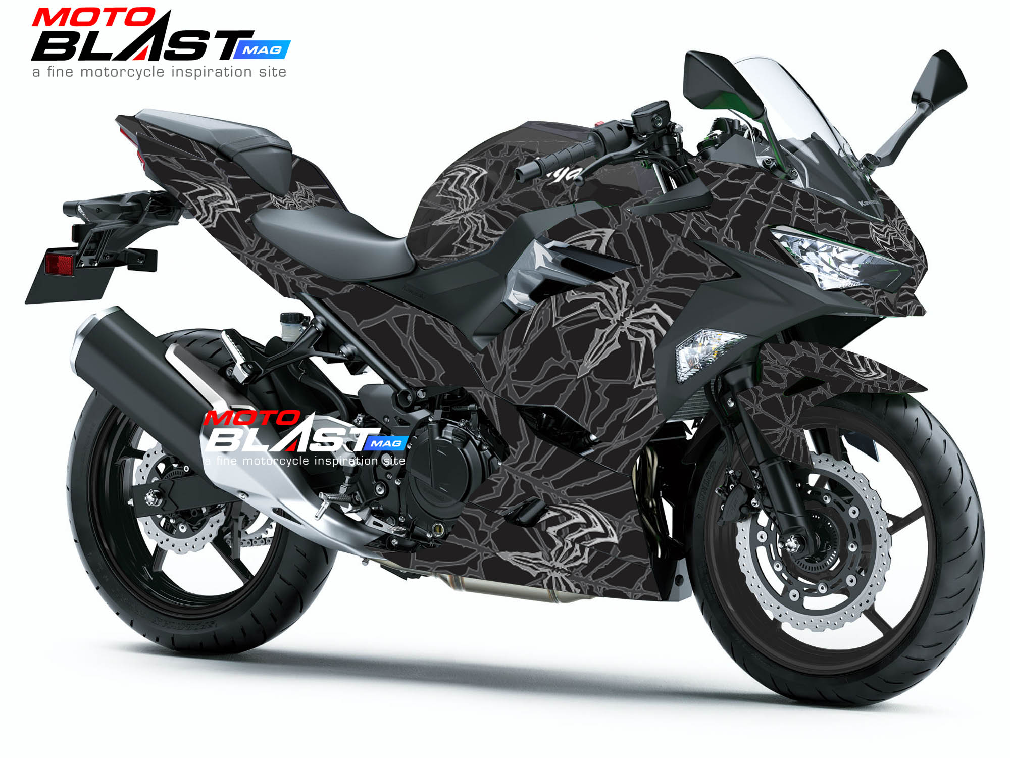 Decal Stiker Ninja 250r Fi 2018 Black Spiderman 2018 Motoblast Id