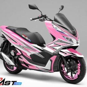 Decal Stiker Honda PCX 150 WHITE SHADOW PINK + STIKER VELG
