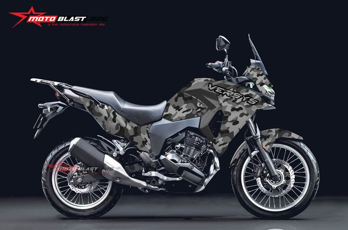 Decal Stiker KAWASAKI VERSYS 250 CHAMO ARMY GREY