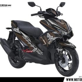Decal Stiker Yamaha AEROX 155 VVA BLACK PANTHER BROWN