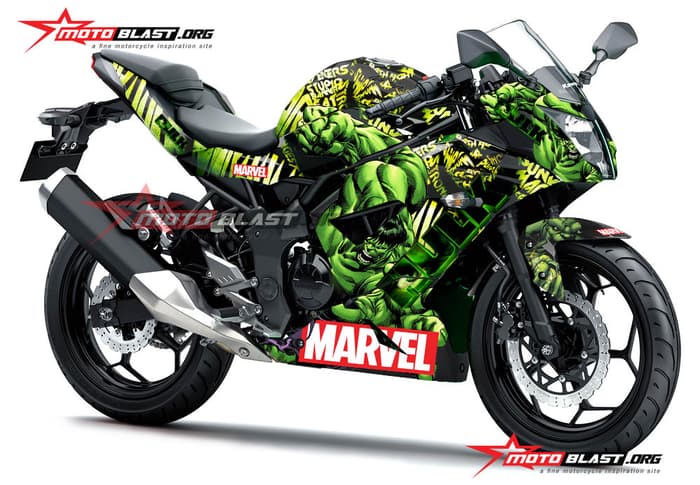 Decal Stiker Kawasaki Ninja 250 Rr Mono Incredible Hulk