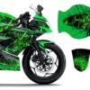 Decal stiker fullbody Ninja 250 RR Mono Green - Razer V.2