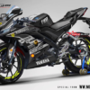 Decal Stiker Yamaha R15 V3 Ferrari Black And White