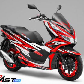 Decal stiker PCX 150 Black Red Shadow + Stiker Velg