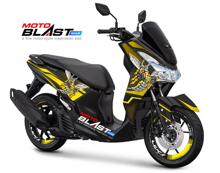 Decal stiker Yamaha Lexi 125 GREY Mr. LEBAH YELLOW