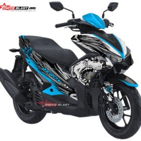 Decal Stiker Yamaha AEROX 155 VVA BLACK WOLF BLUE