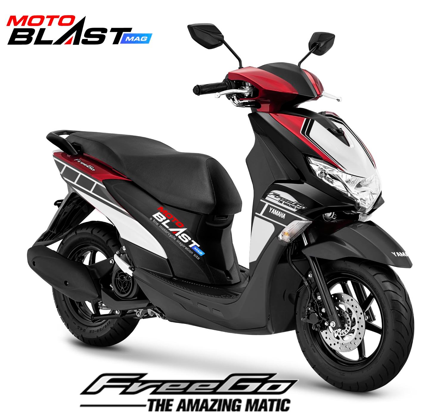 Decal Stiker Yamaha FreeGO Anniversary Black Red