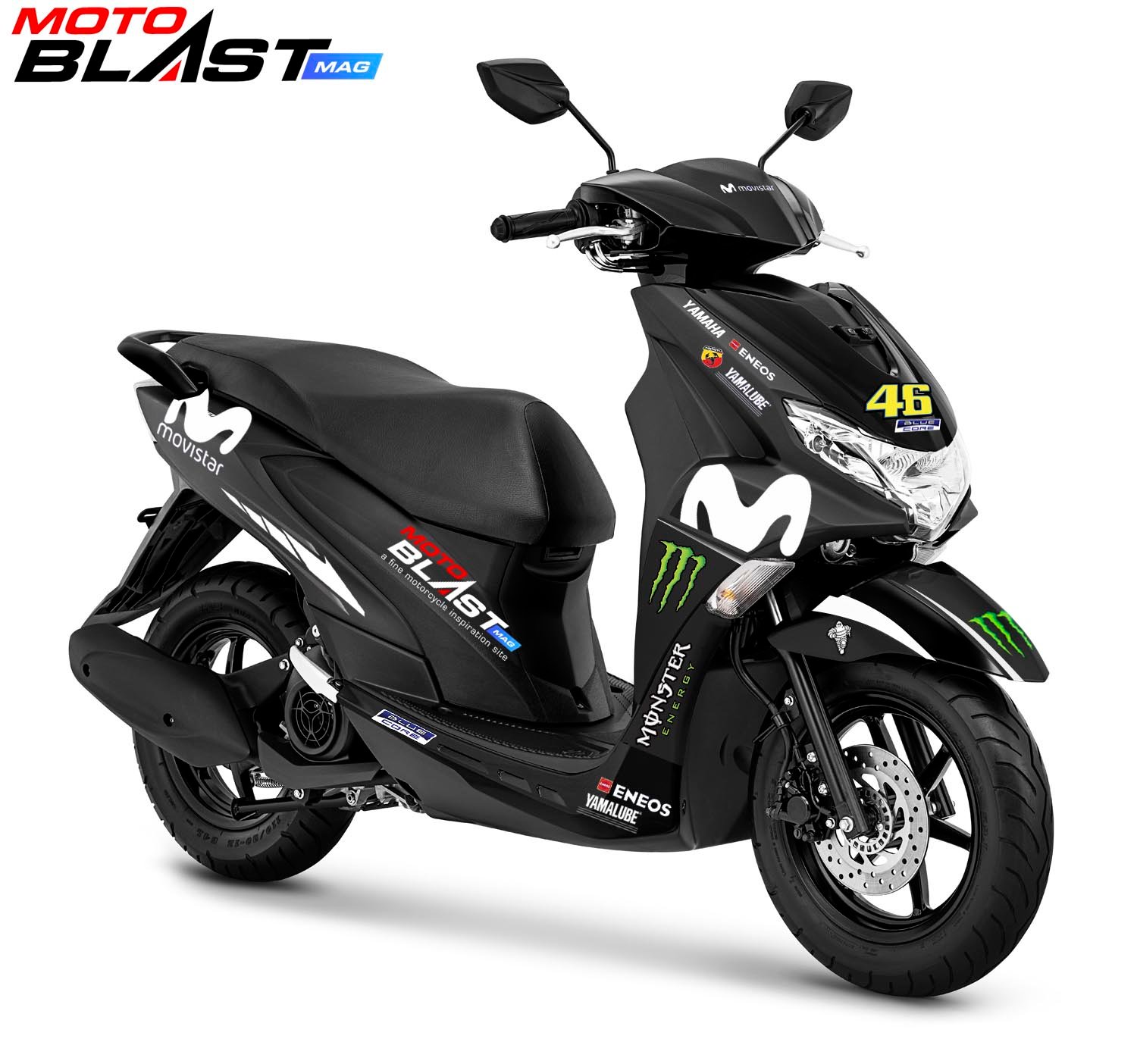 Decal Stiker Yamaha FreeGO Movistar GP Black