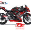 Decal Stiker Ninja 250 R FI BLACK TT ISLE OF MAN TT RED