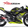 Decal Stiker Ninja 250 R FI BLACK TT ISLE OF MAN TT YELLOWLIME V1