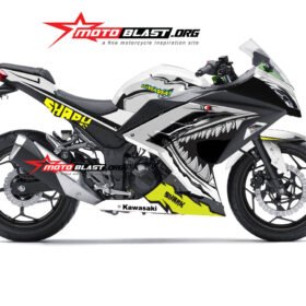 Decal Stiker Ninja 250 R FI WHITE SHARK