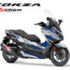 Decal stiker Honda Forza 250 supersport maxi white blue