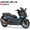 Decal stiker Honda Forza 250 BLACK WINGS BLUELIME TIDAK FULLBODY