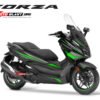 Decal stiker Honda Forza 250 BLACK WINGS GREEN TIDAK FULLBODY