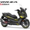 Decal stiker Honda Forza 250 BLACK WINGS CARBON YELLOW TIDAK FULLBODY