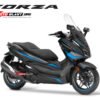 Decal stiker Honda Forza 250 BLACK WINGS CARBON BLUE TIDAK FULLBODY