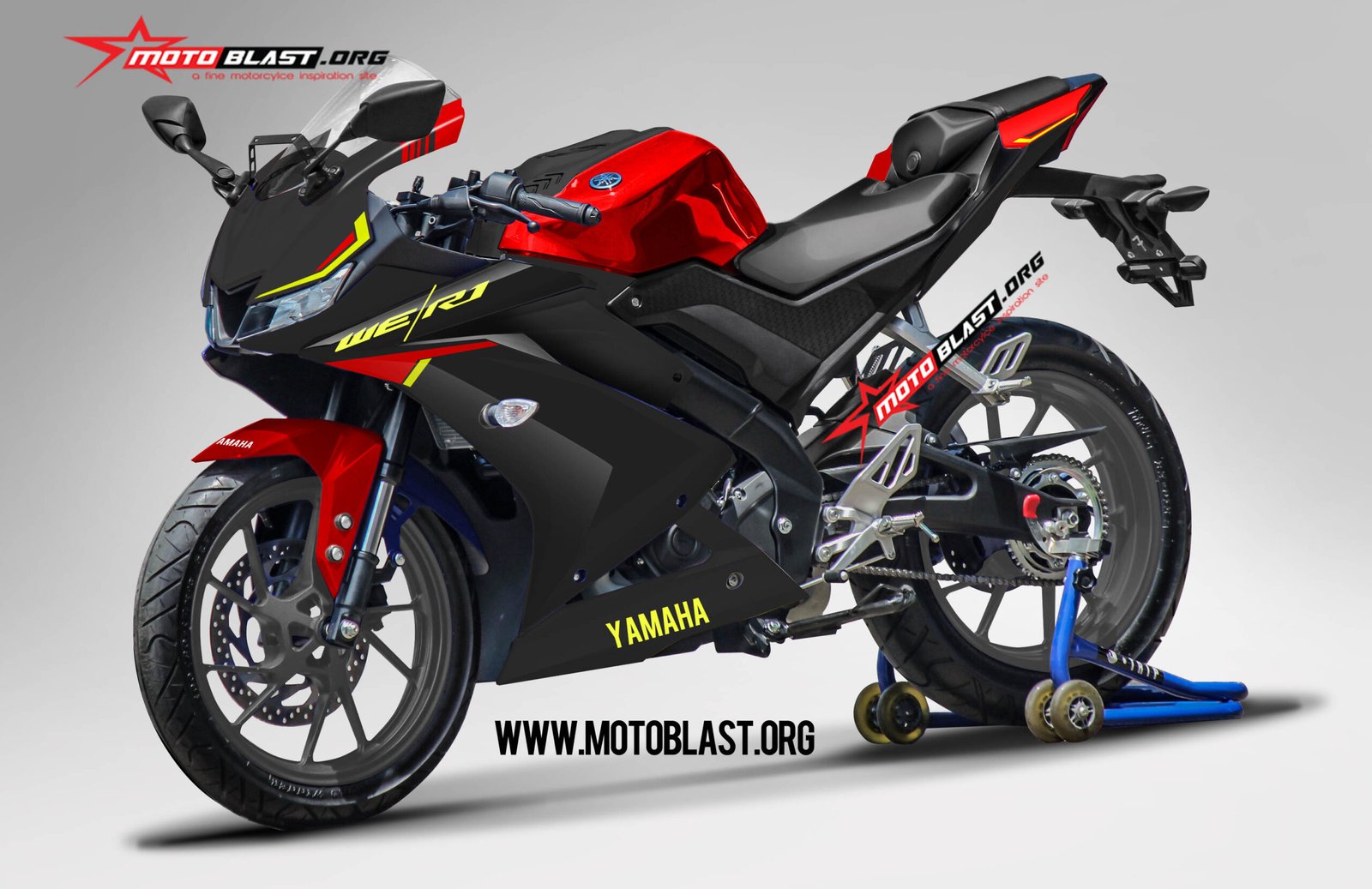Decal Stiker Yamaha R15 V3 RED TO BLACK