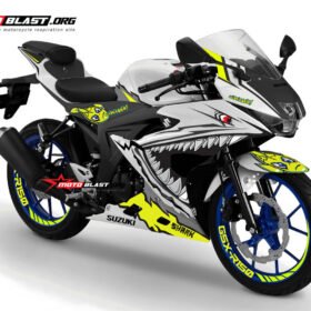 Decal Stiker Suzuki GSX-R150 WHITE SHARK FULLBODY + STIKER VELG