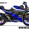 Decal Stiker Yamaha New R25 BLUE SUPERBIKE BLACK