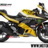 Decal Stiker Yamaha New R25 BLACK SUPERBIKE GOLD