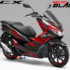 Decal Stiker Honda PCX 150 BLACK WINGS RED